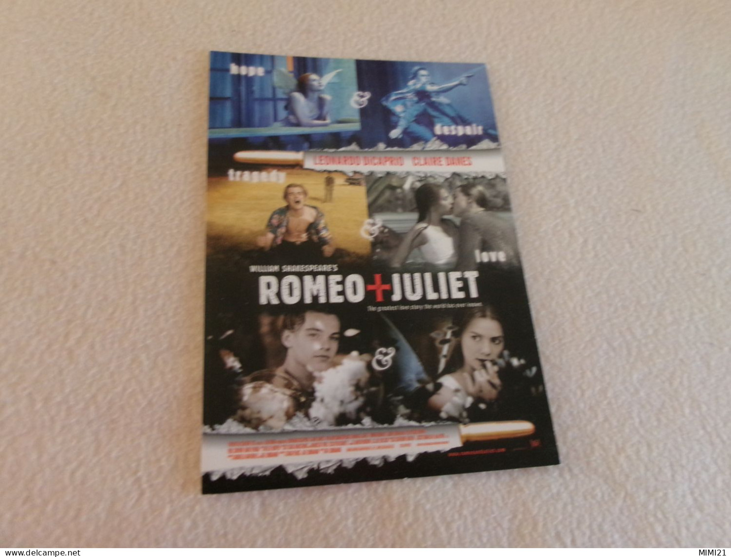 BELLE CARTE AFFICHE DE FILM "ROMEO + JULIET" AVEC L.DI CAPRIO..CLAIRE DAMES..(vente 1.60) - Affiches Sur Carte