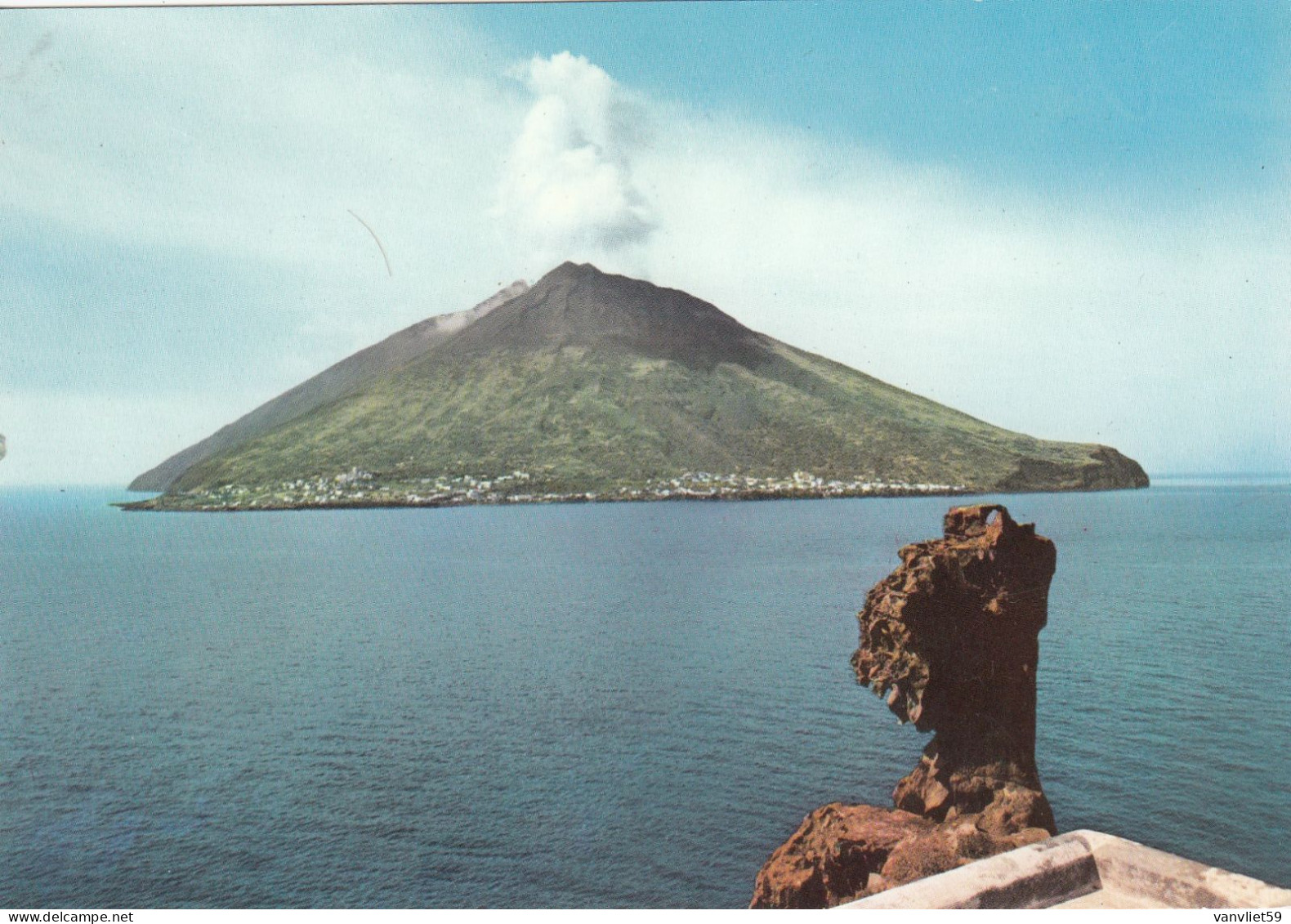 STROMBOLI-MESSINA-ALBERGO SIRENETTA E VULCANO-2 CARTOLINE VERA FOTOGRAFIA-UNA VIAGGIATA NEL 1965 - Messina