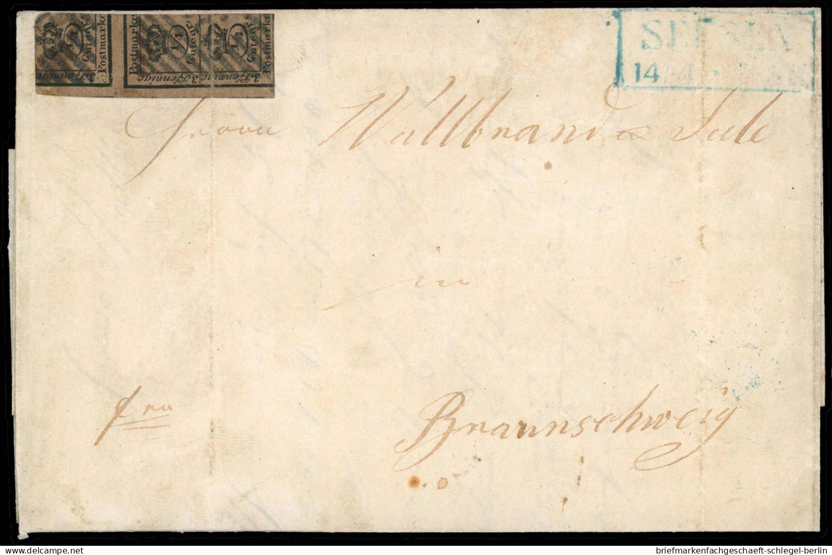 Altdeutschland Braunschweig, 1857, 9 B (3/4), Brief - Braunschweig