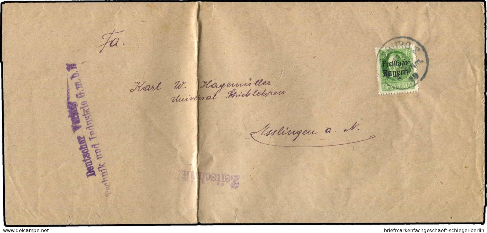 Altdeutschland Bayern, 1919, 153, Brief - Sonstige & Ohne Zuordnung
