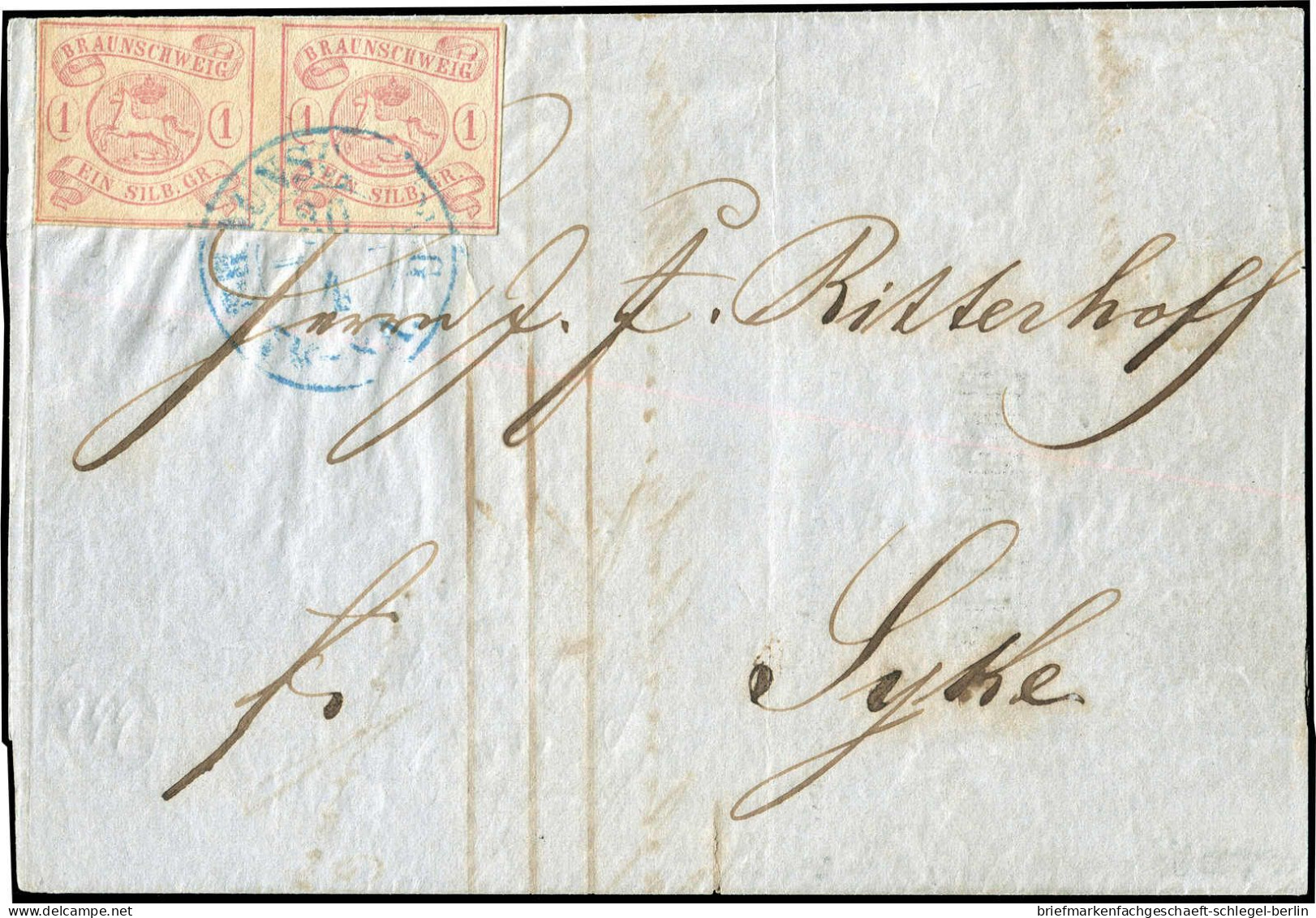 Altdeutschland Braunschweig, 1852, 1 (2), Brief - Brunswick