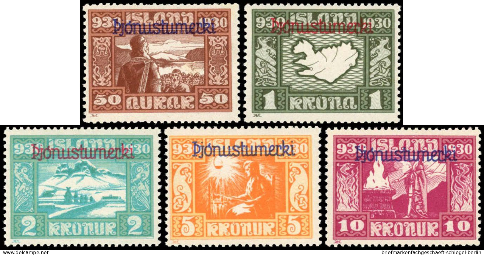 Island, 1930, D 44-59, Ungebraucht - Other & Unclassified