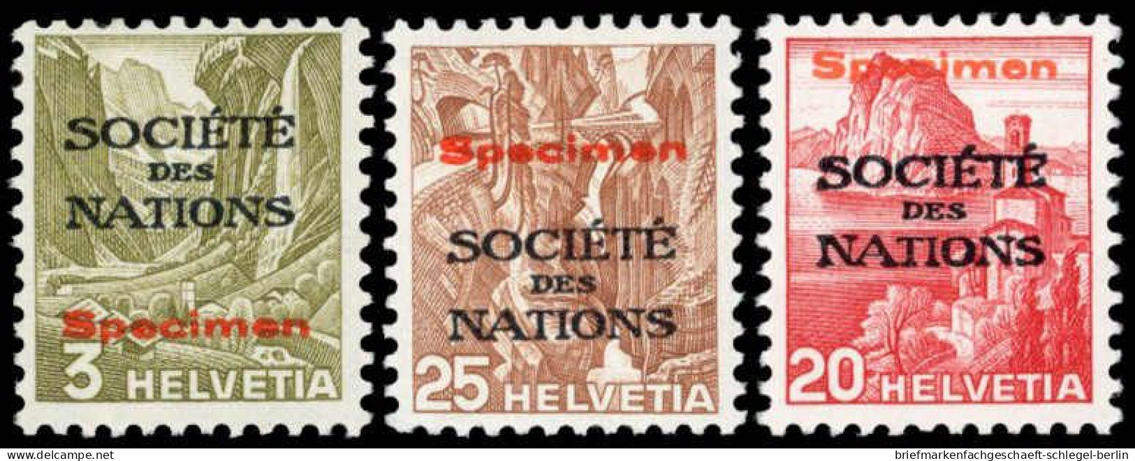 Schweiz Ausg. F.d. Völkerbund SDN, 1937, 47, 52, 69 SPEC., ... - Oficial