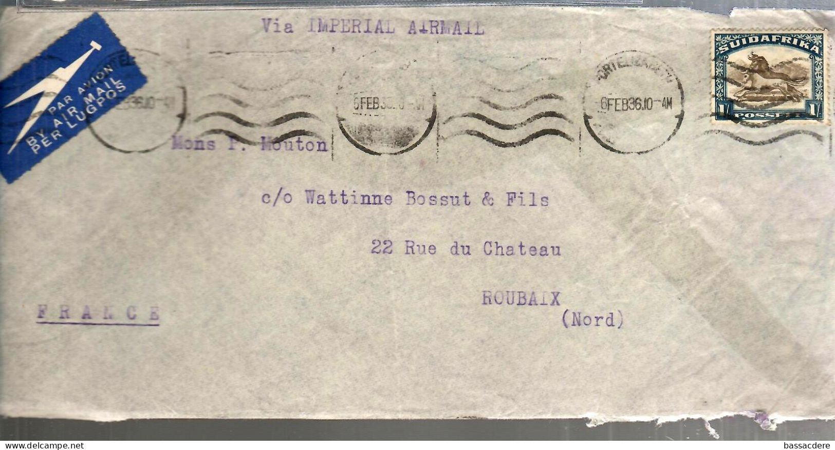 79640 -  Via  IMPERAIL  AIRMAIL  Pour La France - Brieven En Documenten