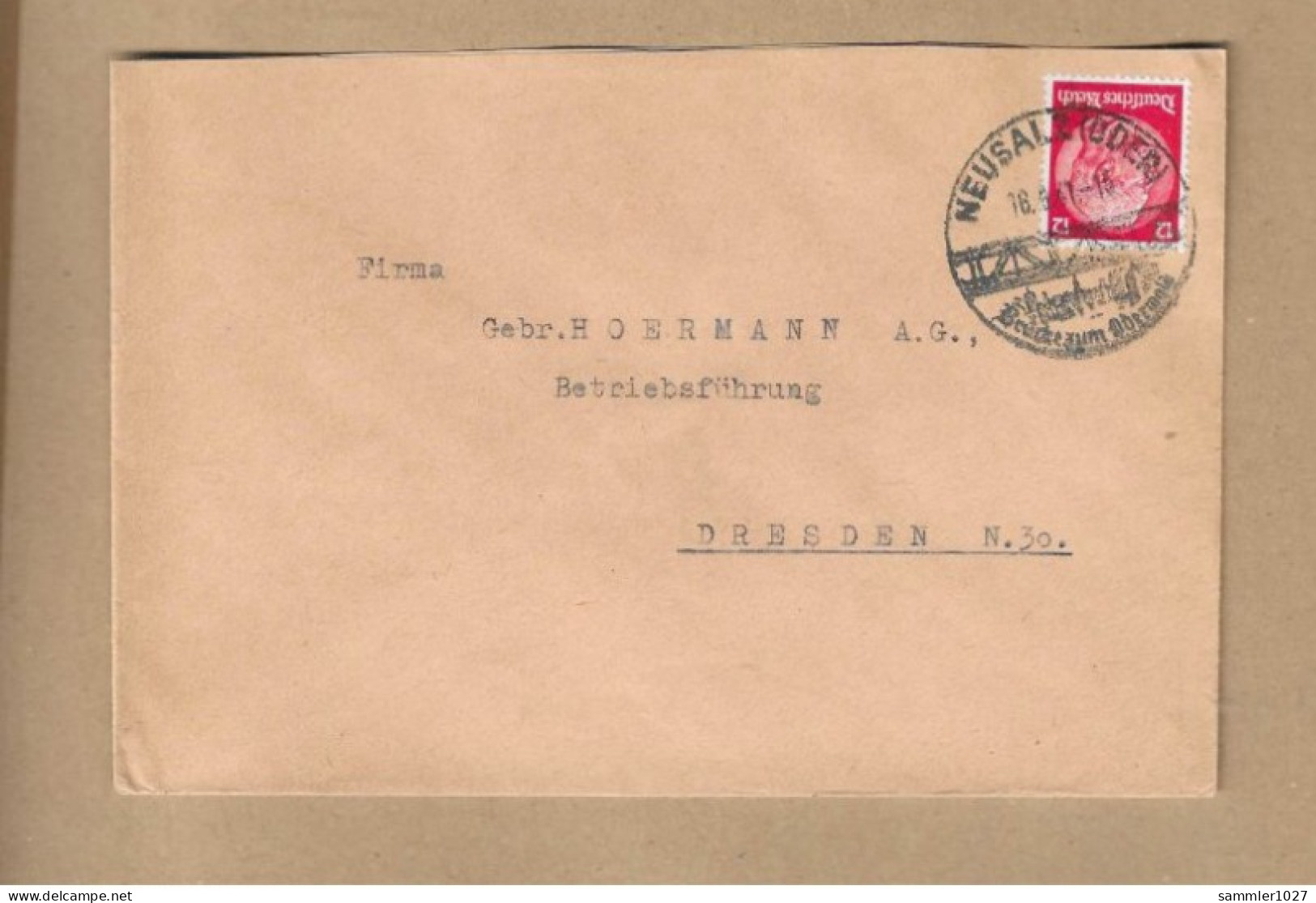 Los Vom 19.04 -  Heimatbeleg  Aus Neusalz An Der Oder Nach Dresden 1941 - Storia Postale