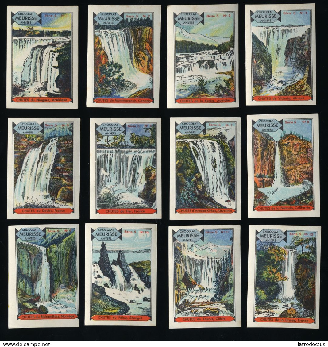 Meurisse - Ca 1930 - 5 - Les Chutes D'eau, Waterfalls - Full Serie - Otros & Sin Clasificación