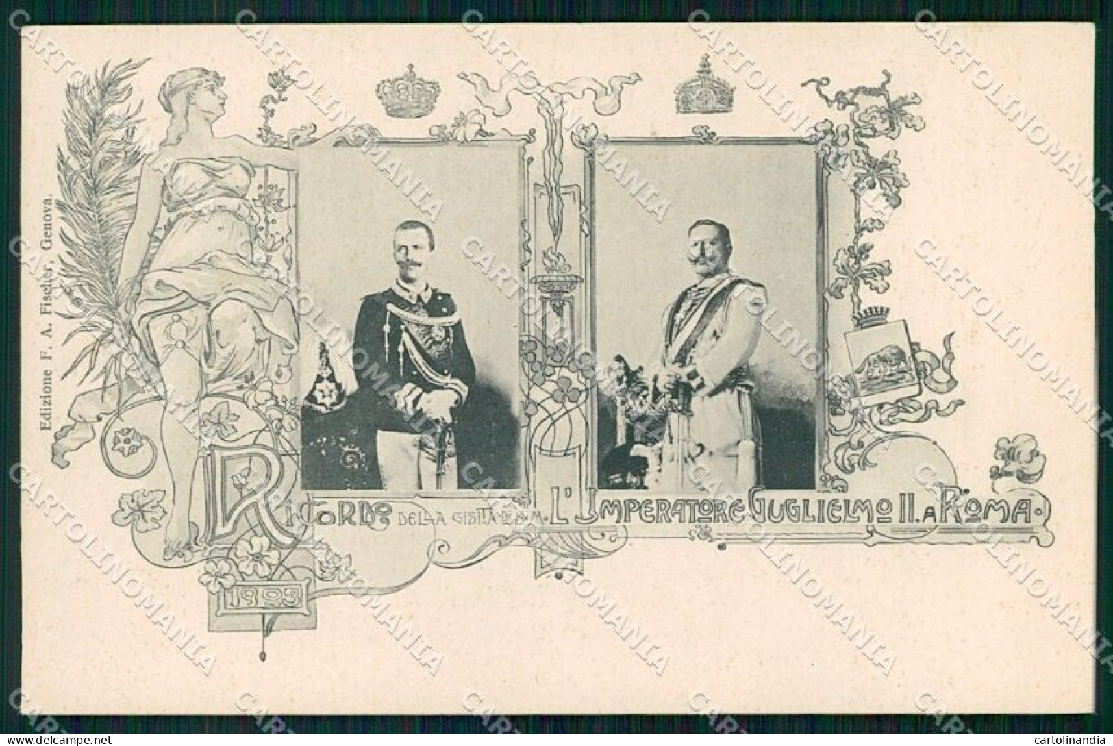 Reali Royalty Savoia Wilhelm II German Kaiser Roma 1903 Cartolina XF6702 - Autres & Non Classés