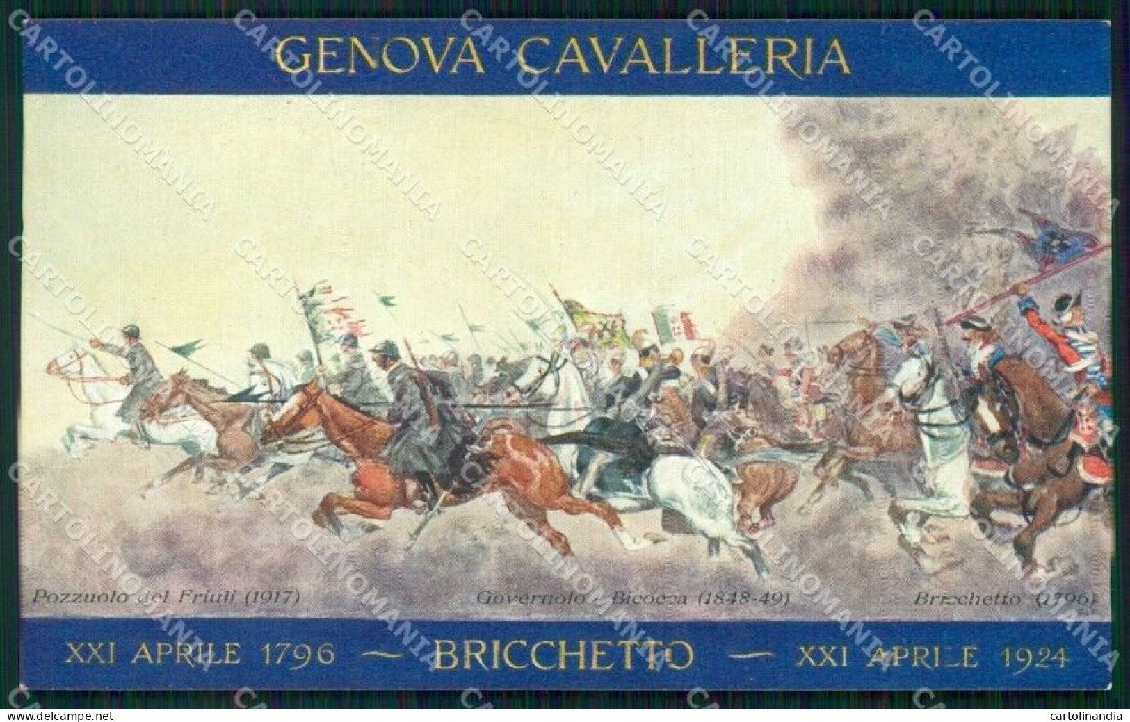 Militari Genova Cavalleria 1924 Bricchetto Cartolina XF6819 - Other & Unclassified