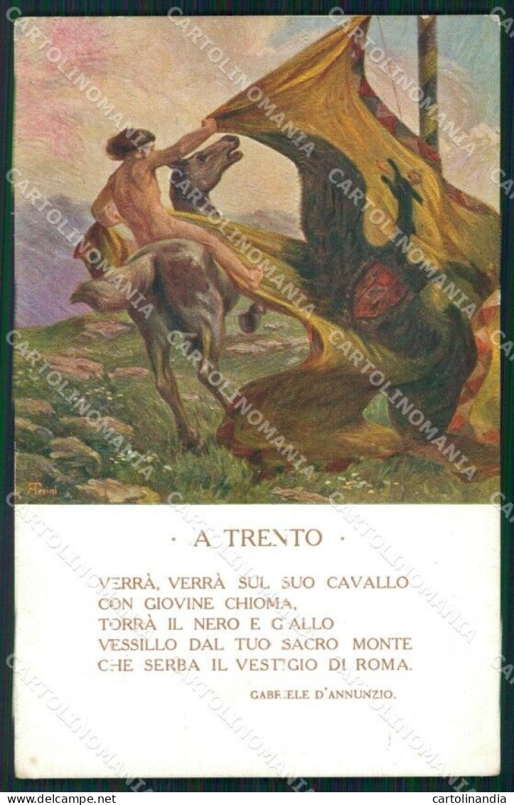 WW1 WWI Propaganda Trento Gabriele D'Annunzio Tevini Cartolina Postcard XF8761 - Otros & Sin Clasificación