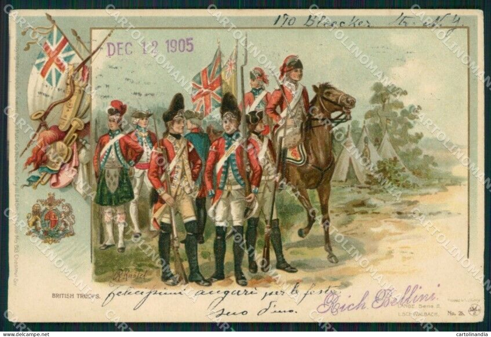 Military British Troops CORNER CREASE American Postcard XF3451 - Otros & Sin Clasificación