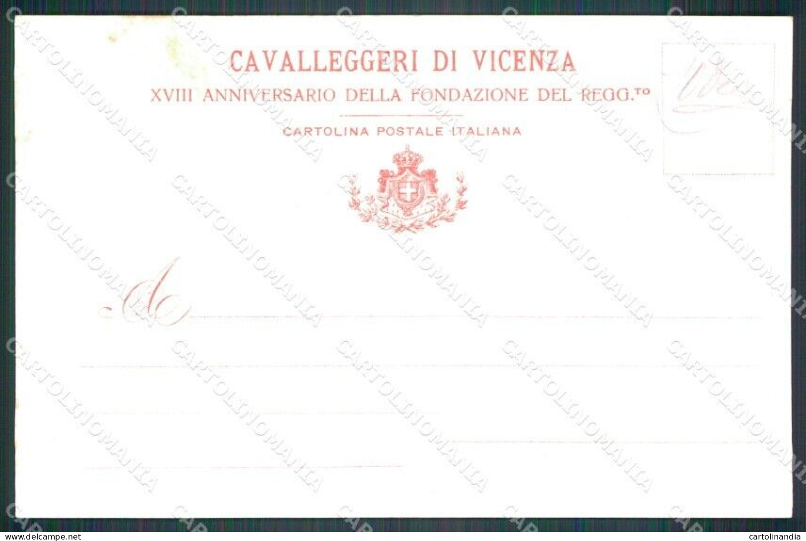 Militari XXIV Cavalleggeri Vicenza Anniversario Fondazione Cartolina XF2720 - Regimientos