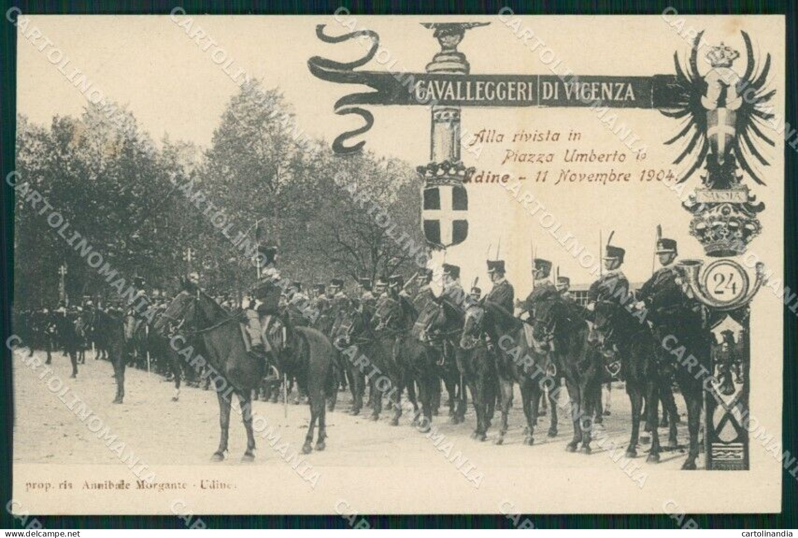 Militari XXIV Reggimento Cavalleggeri Di Vicenza Udine Cartolina XF2680 - Reggimenti