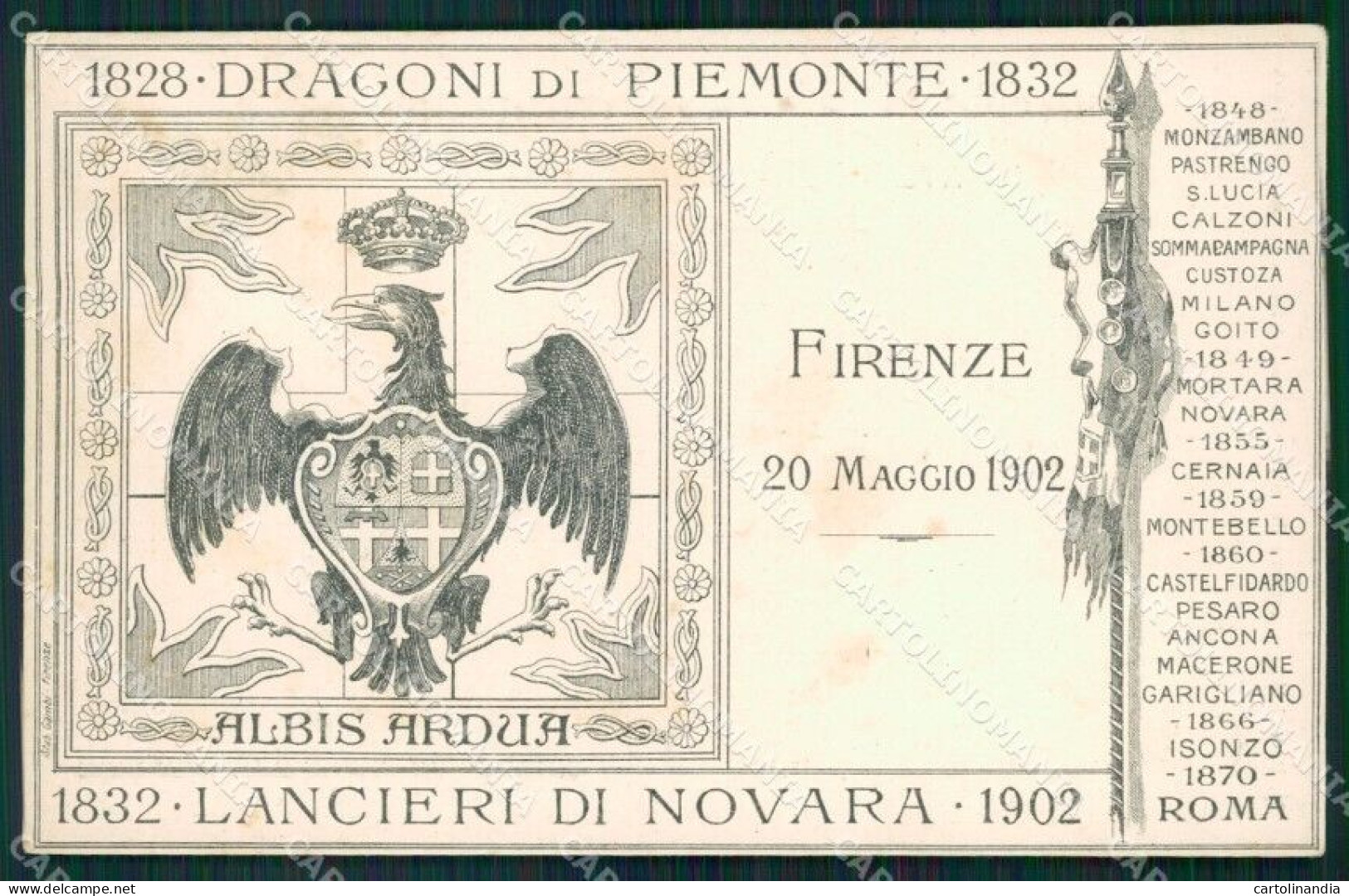 Militari Reggimentali V Reggimento Lancieri Novara Firenze 1902 Cartolina XF2100 - Regimientos