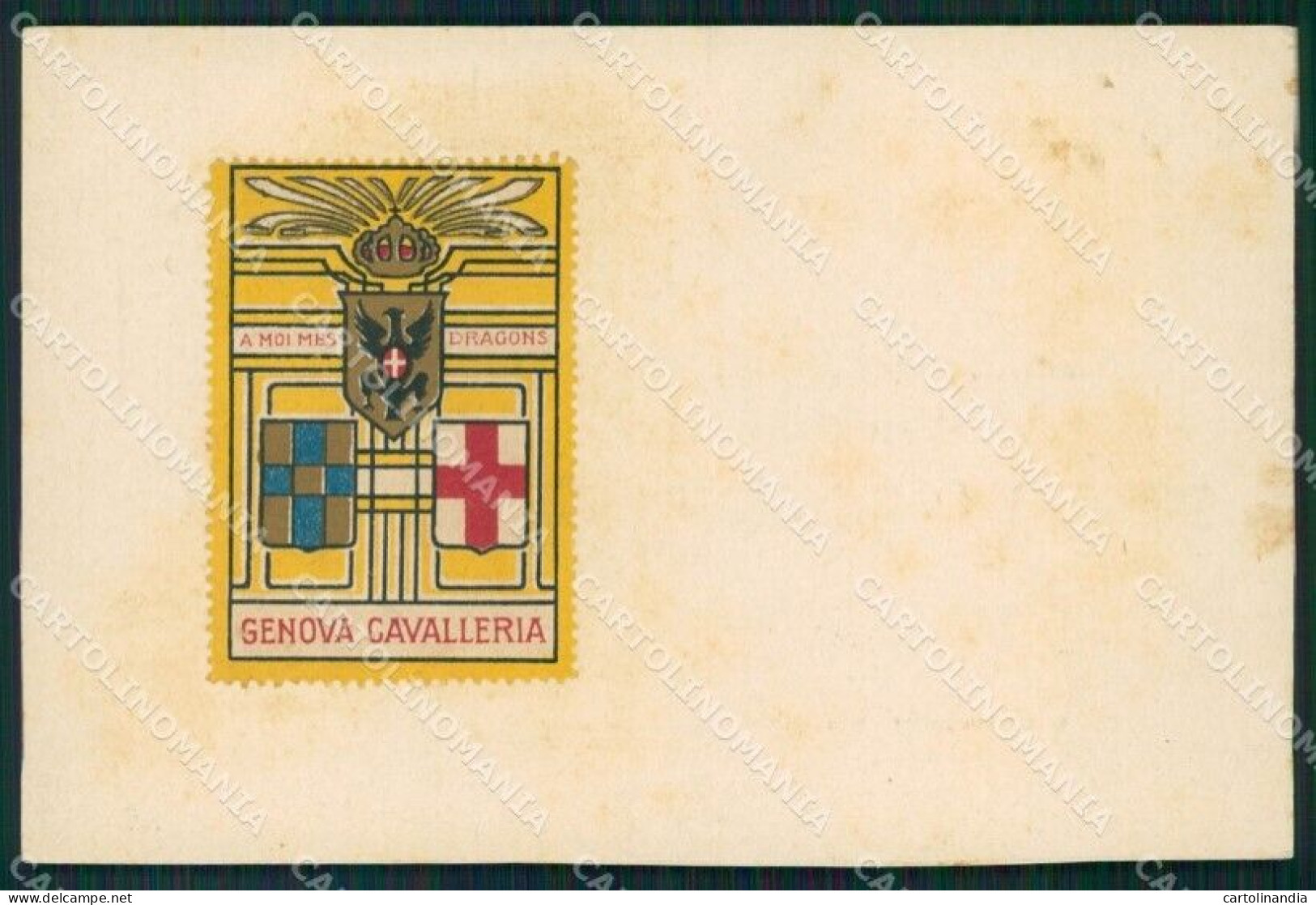 Militari Pubblicitaria Milano IV Reggimento Genova Cavalleria Cartolina XF2054 - Régiments