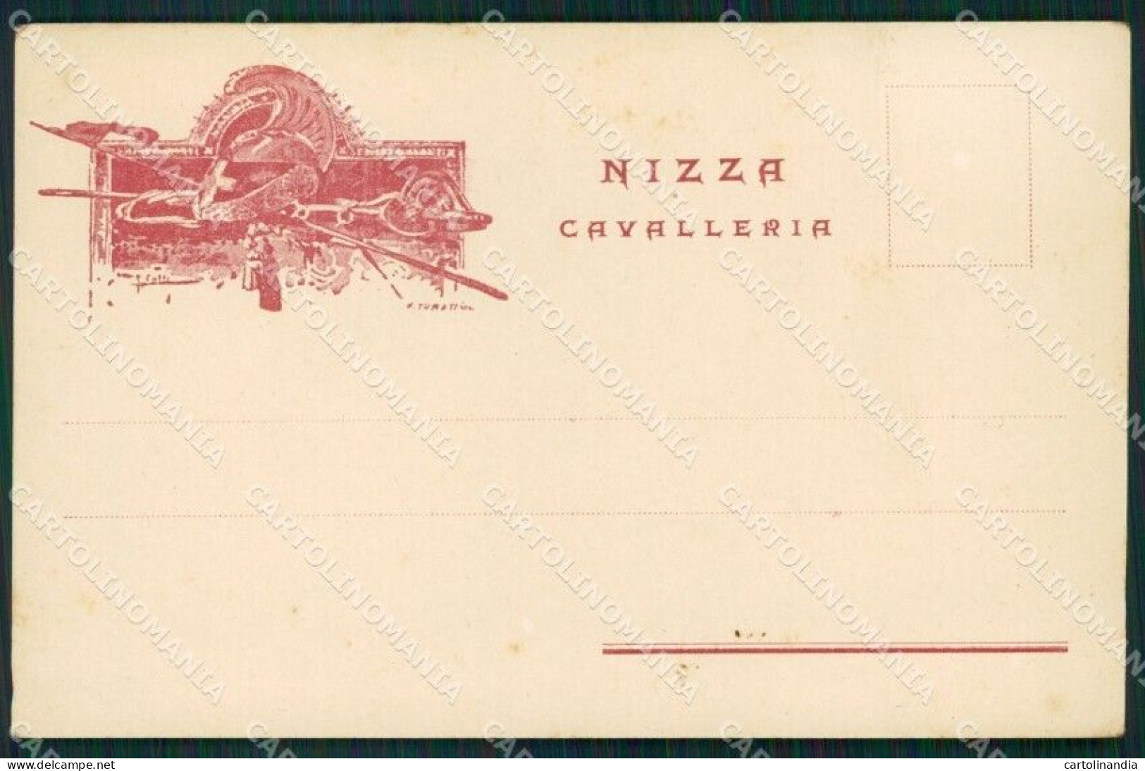 Militari Reggimentali I Reggimento Nizza Cavalleria 1904 Cartolina XF1840 - Régiments