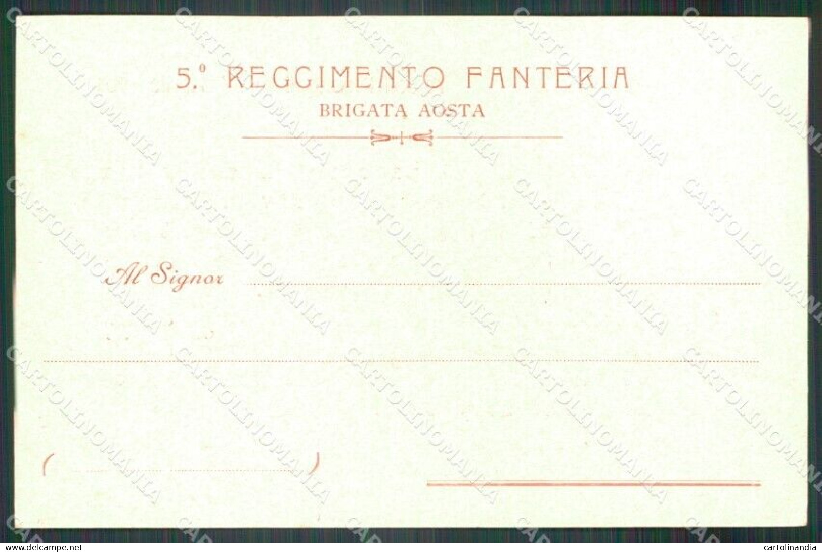 Militari V° Reggimento Fanteria Aosta Ascoli Piceno Cartolina XF4269 - Regimientos