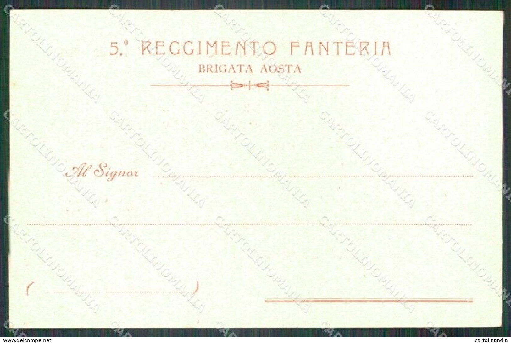 Militari V° Reggimento Fanteria Aosta Ascoli Piceno Cartolina XF4269 - Régiments