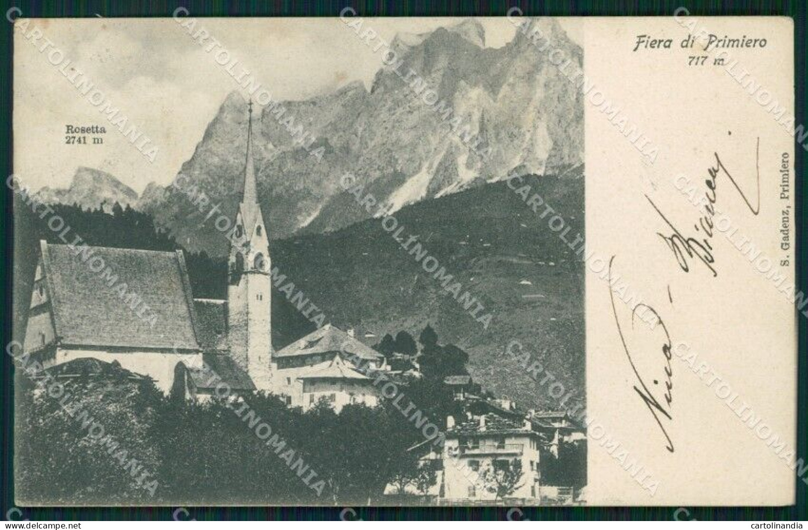 Trento Fiera Di Primiero Rosetta Cartolina VK0570 - Trento