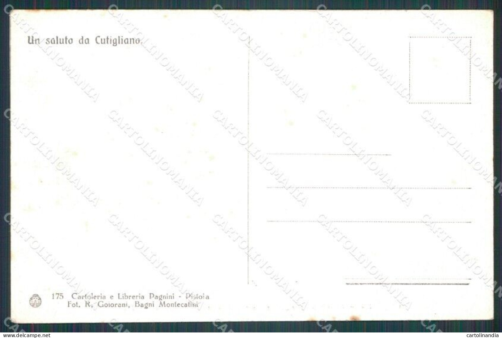 Pistoia Cutigliano Cartolina VK0365 - Pistoia