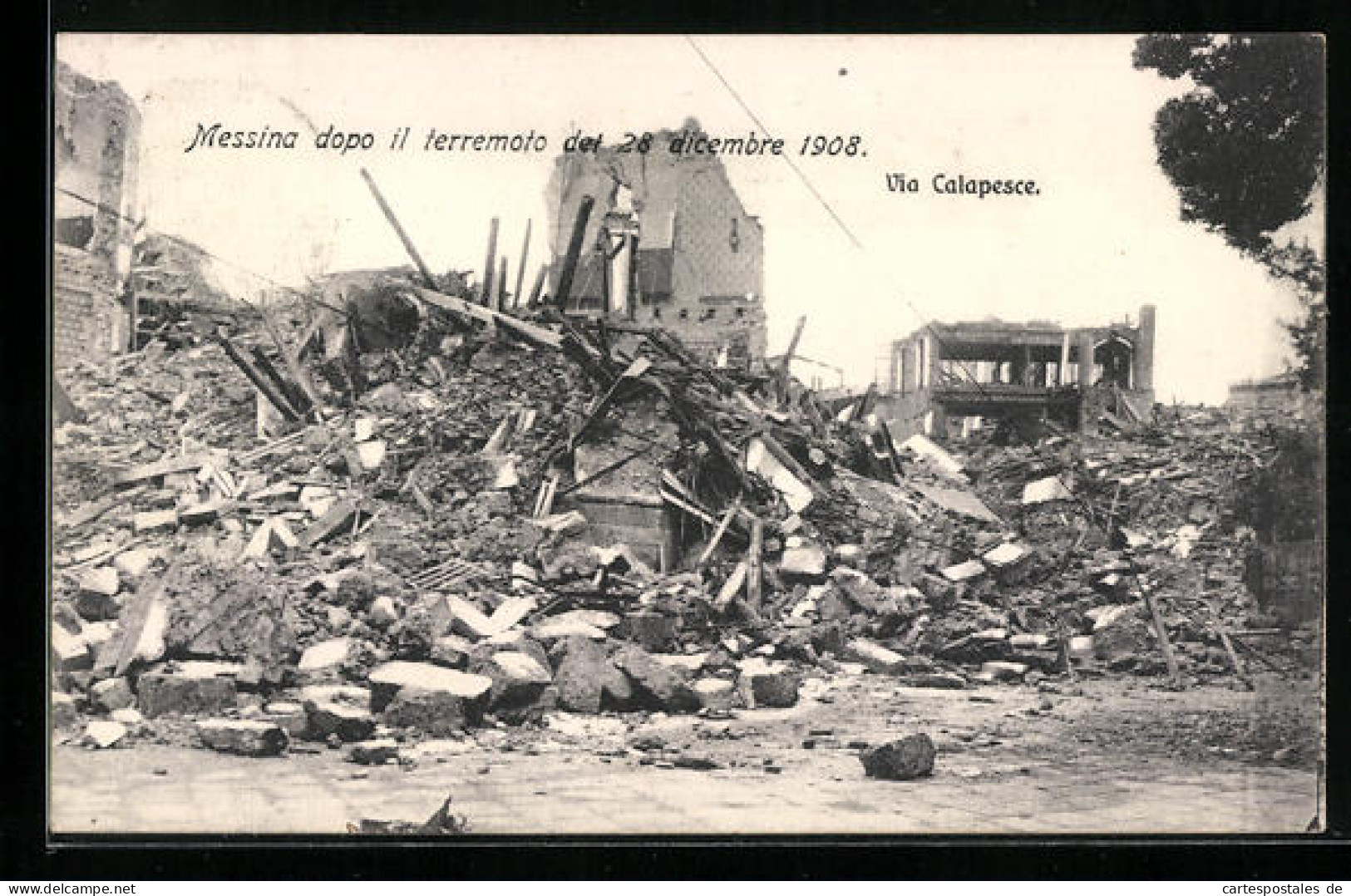 AK Messina, Dopo Il Terremoto Det 28 Dicembre 1908, Via Calapesce  - Catastrophes