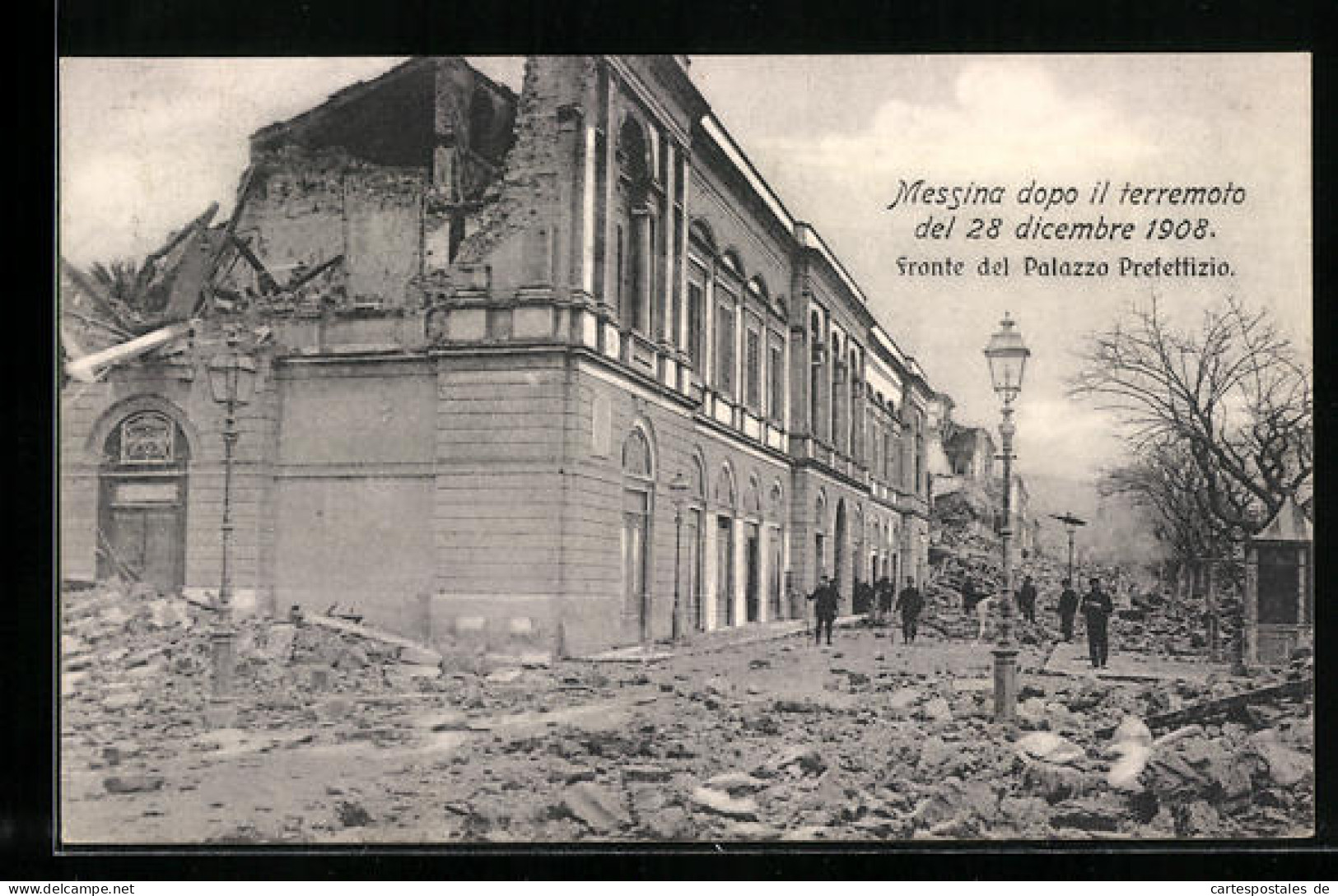 AK Messina, Fronte Del Palazzo Prefettizio, Terremoto Del 28 Dicembre 1908  - Rampen
