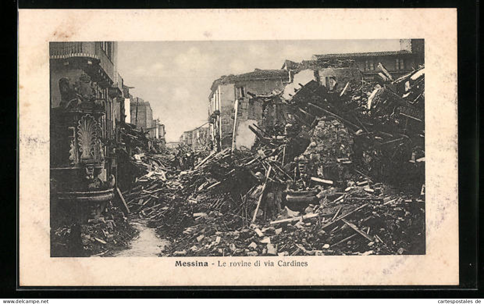 AK Messina, Trümmer Vom Erdbeben 1908  - Rampen