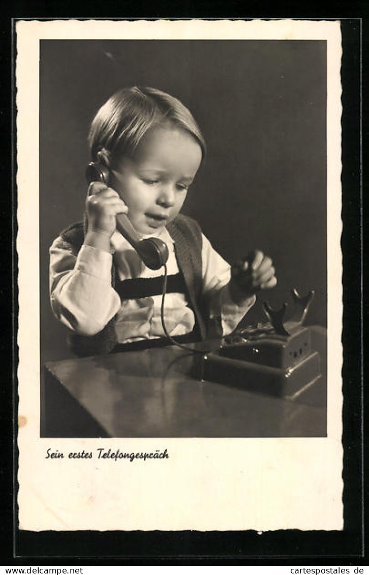 AK Junge Bei Seinem Ersten Telefongespräch  - Other & Unclassified