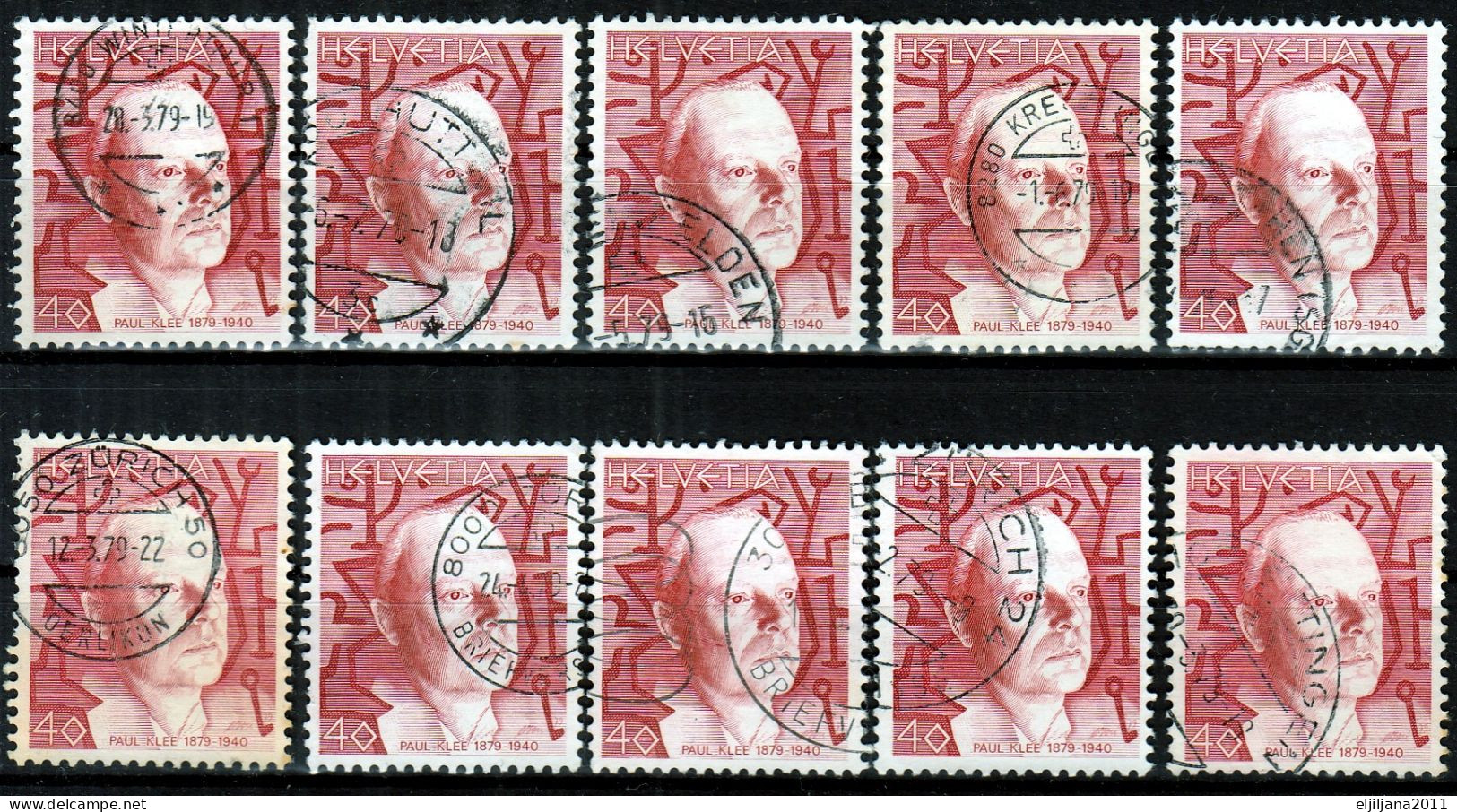 Switzerland / Helvetia / Schweiz / Suisse 1979 ⁕ Paul Klee Mi.1147 ⁕ 10v Used - Used Stamps