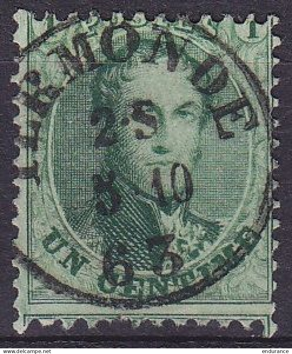 Belgique - N°13 - 1c Vert Médaillon Dentelé Oblit. TERMONDE /5-10 63 - Luxe ! - 1863-1864 Médaillons (13/16)