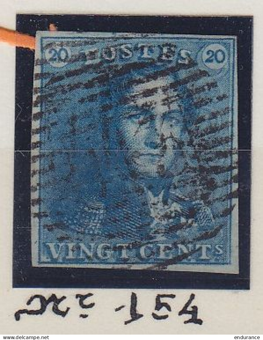 Belgique - N°2 - Epaulette 20c Bleu Pos.154 P113 TAMISE - 1849 Epaulettes