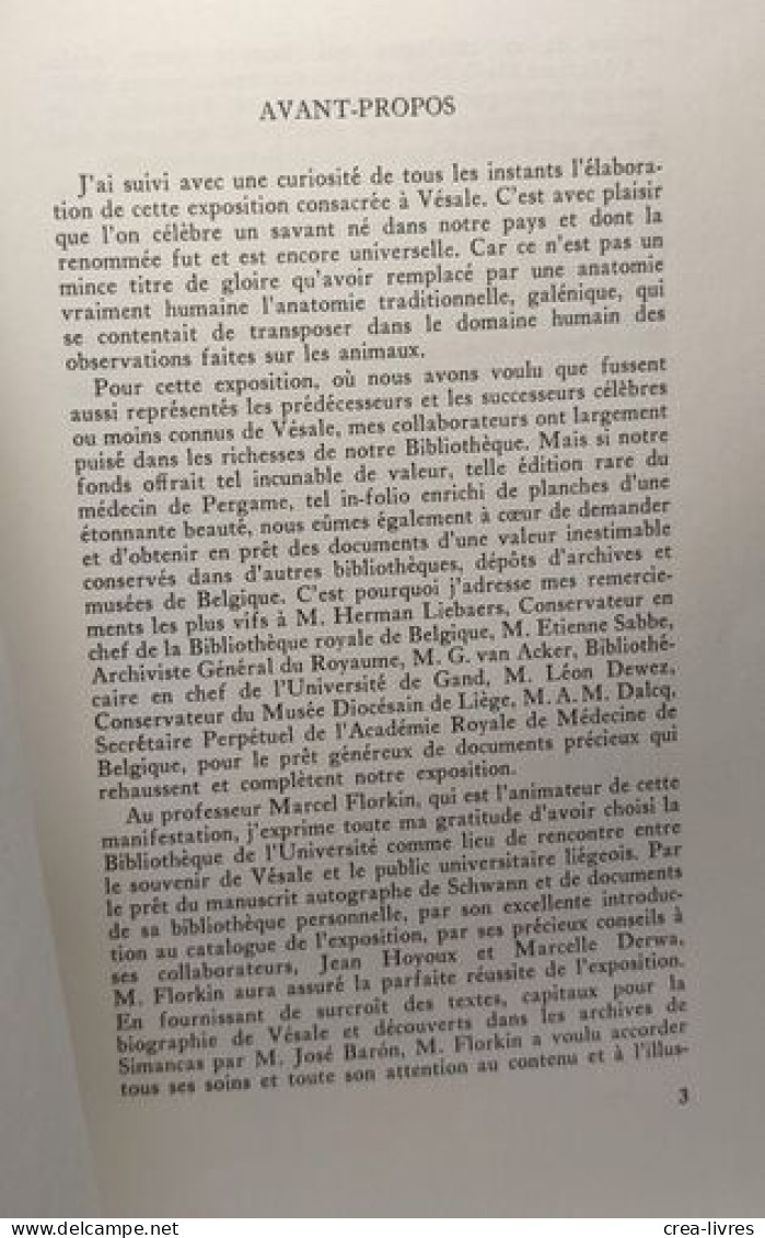 Andreas Vesalius Bruxellensis - Catalogue 25 Mars Au 30 Avril 1965 / Bibliotheca Universitatis Leodiensis N°14 - Art