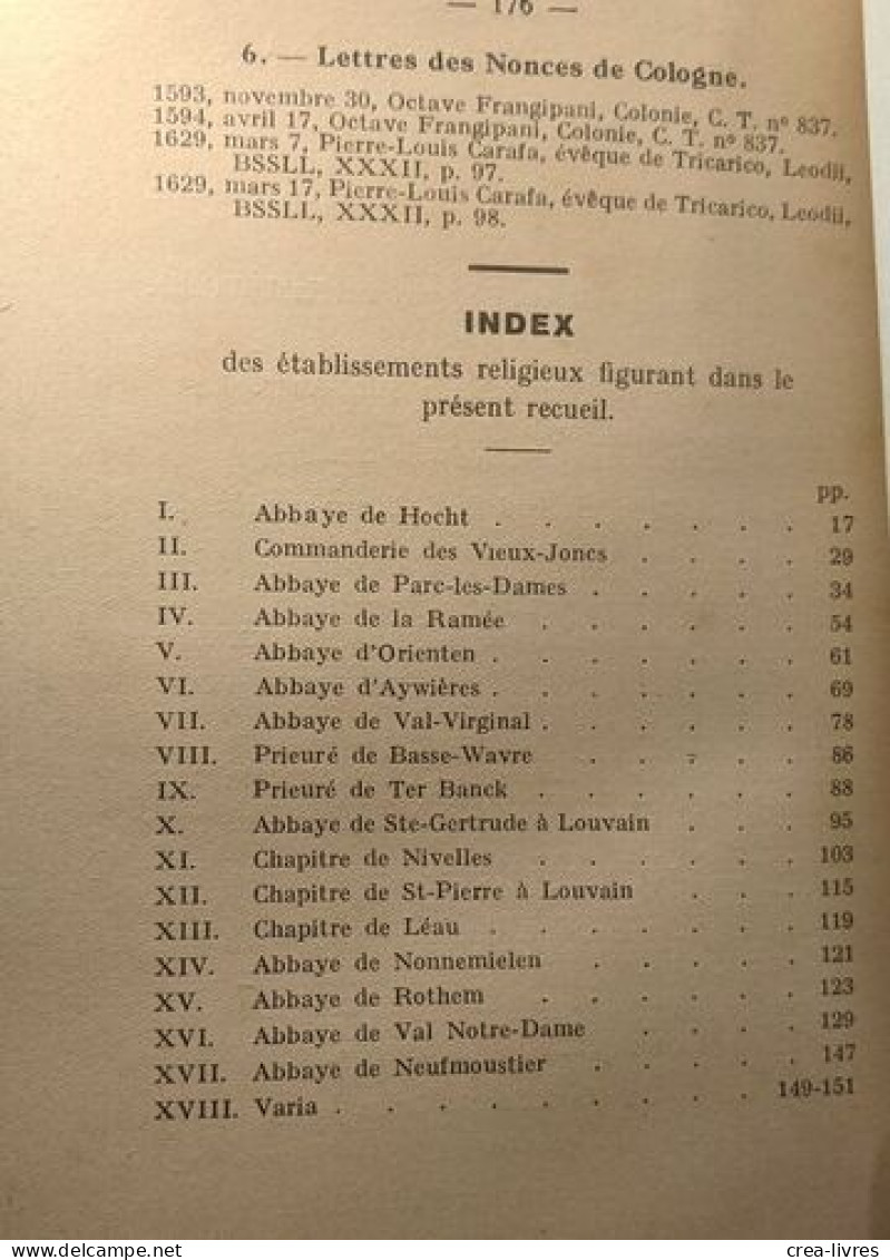 Documents Pontificaux Concernant Le Diocèse De Liège / Analecta Ecclesiastica Leodiensia Fascicule V - Religión