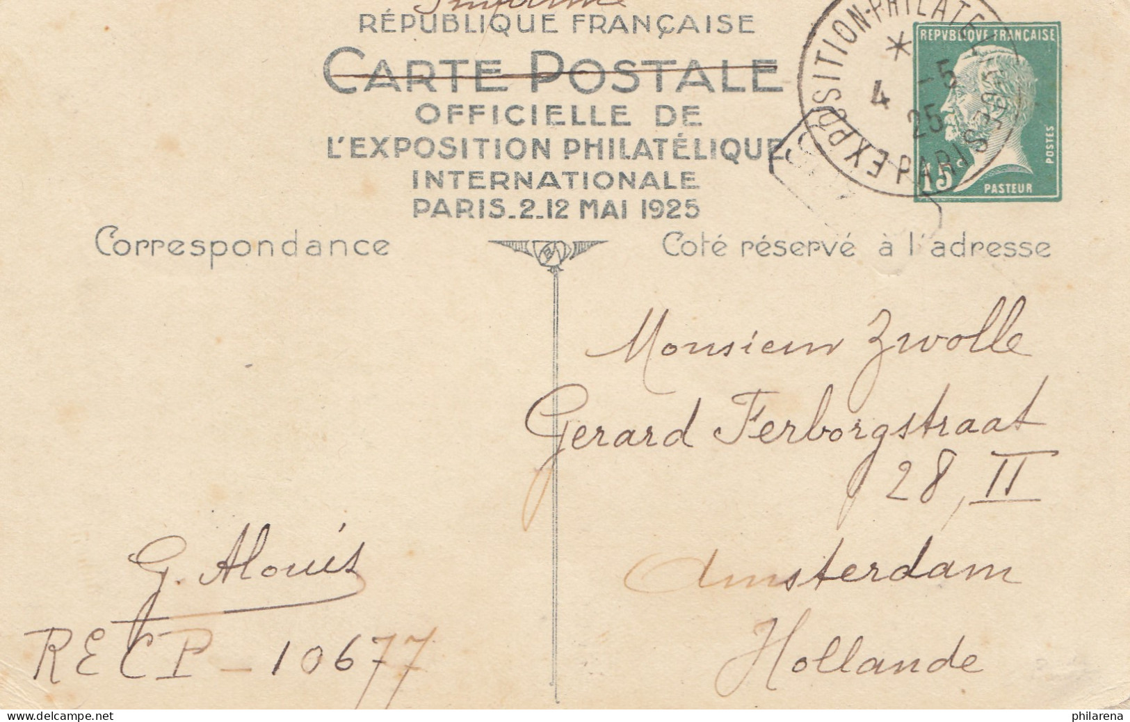 Frankreich:1925: Exposition Philatelique Paris Nach Niederlande - Unclassified