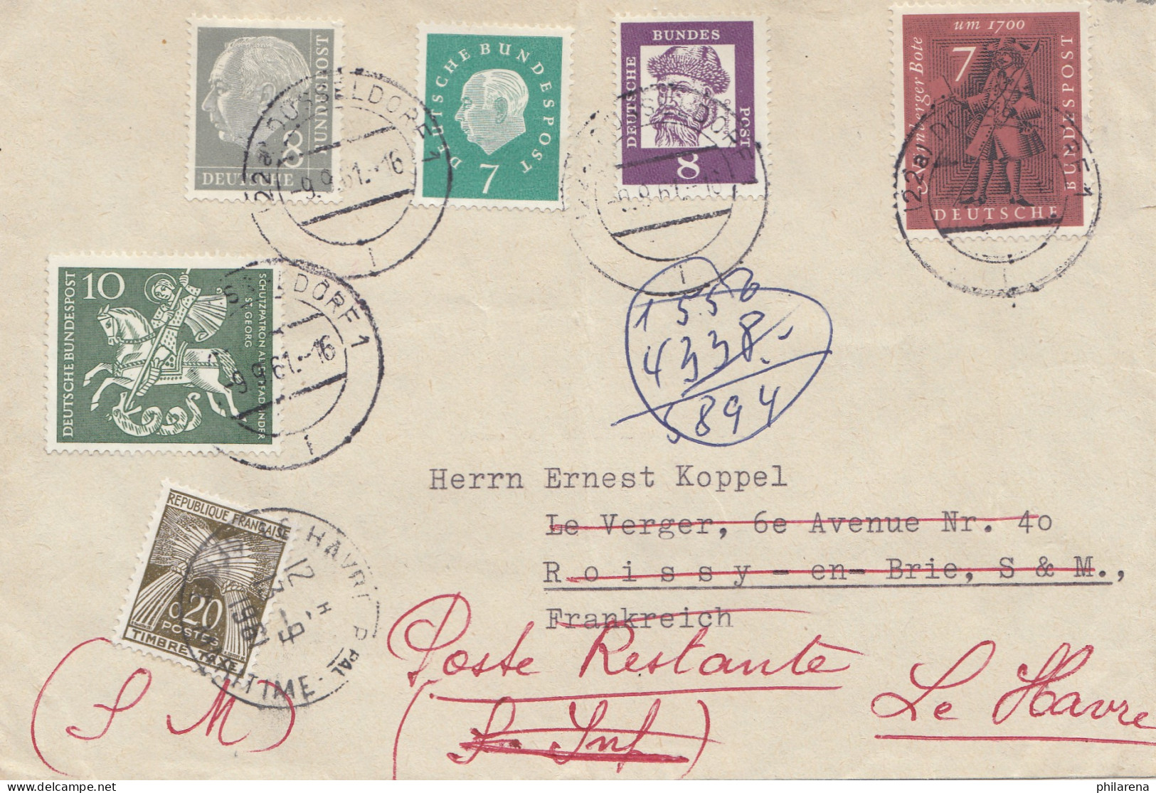 Frankreich: 1961: Brief Aus Düsseldorf Nach Le Havre - Autres & Non Classés