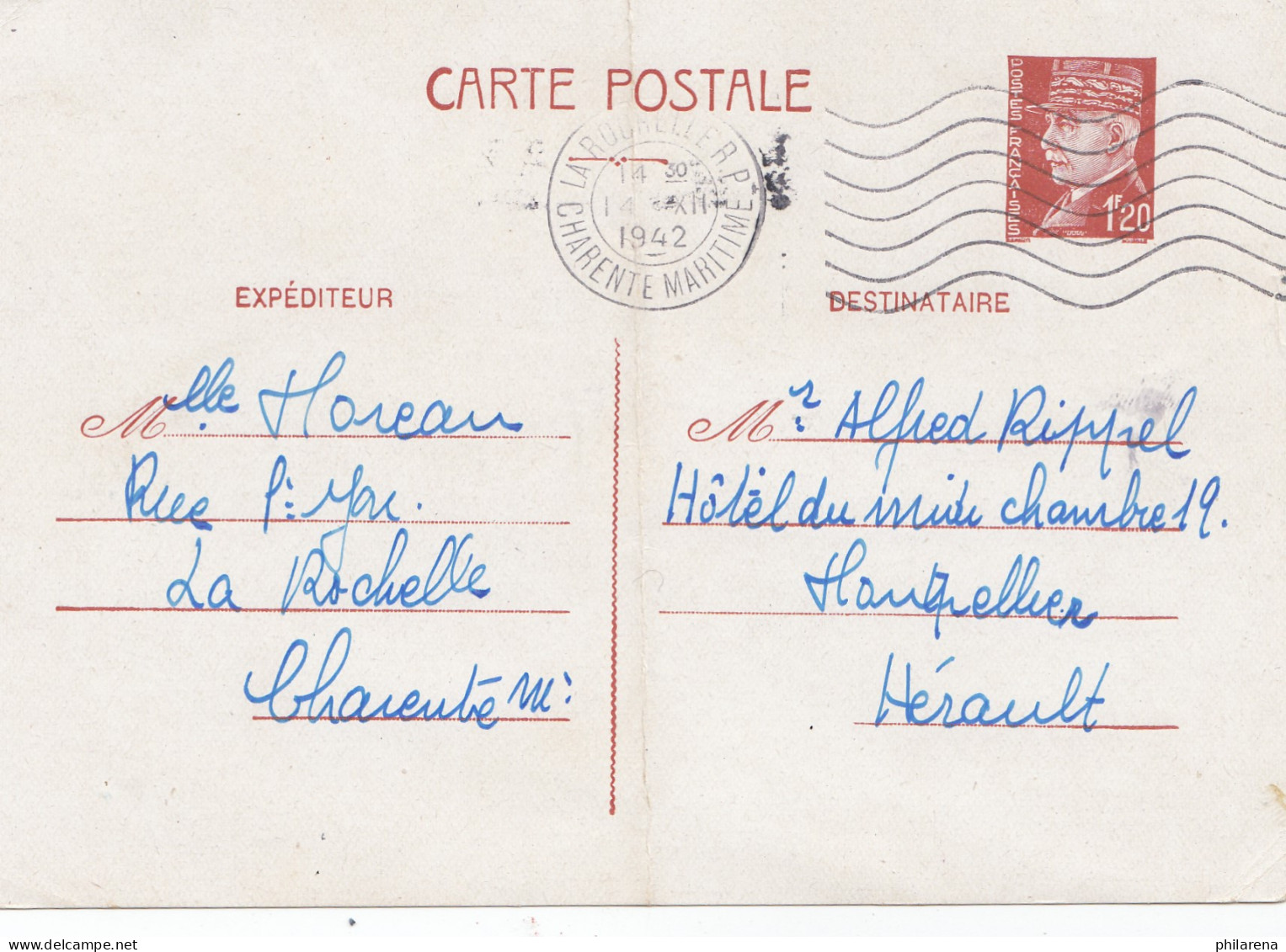 Frankreich: 1942: Carte Postale - Autres & Non Classés