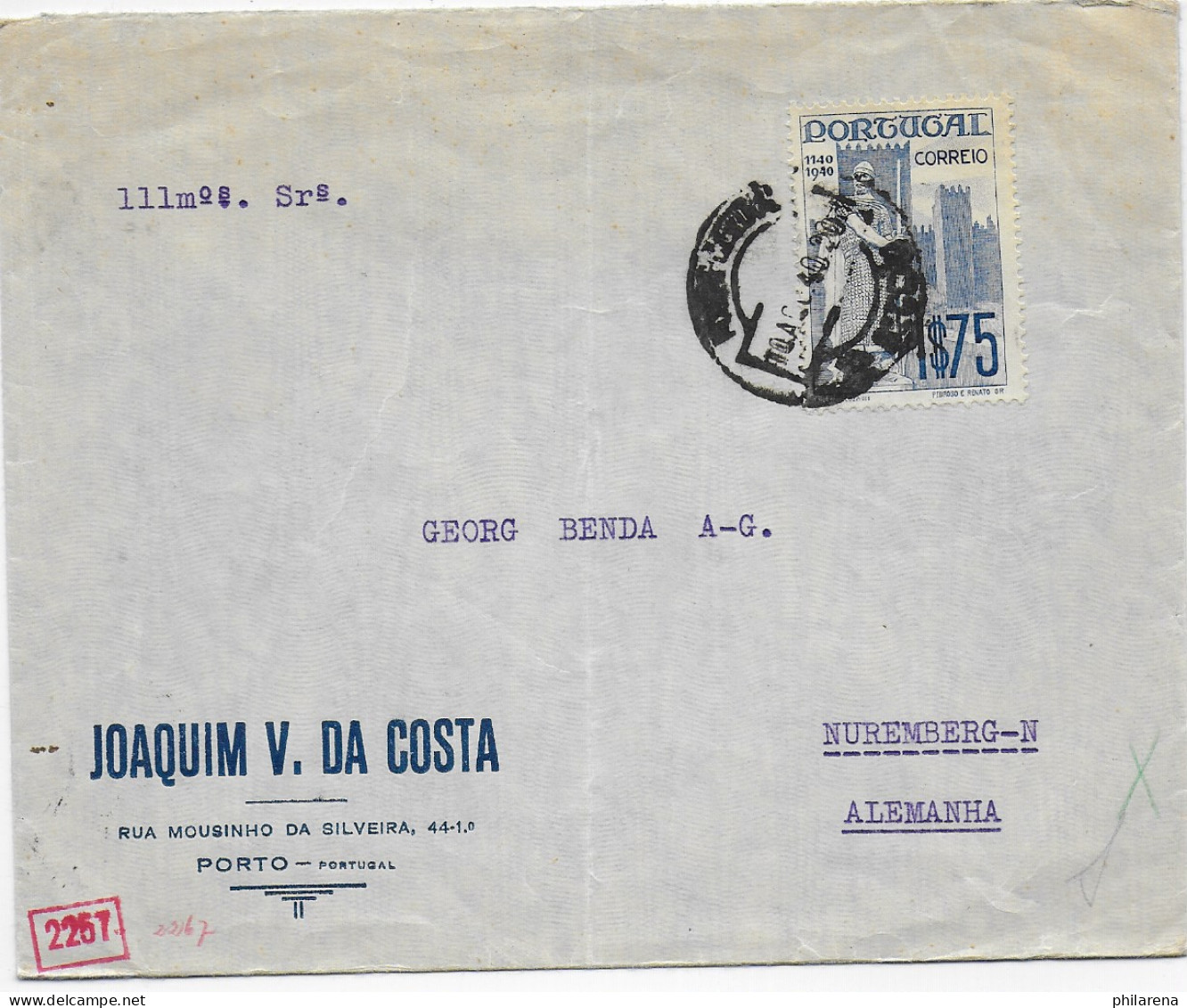 Brief Aus Porto Nach Nürnberg, 1940, Zensur - Other & Unclassified