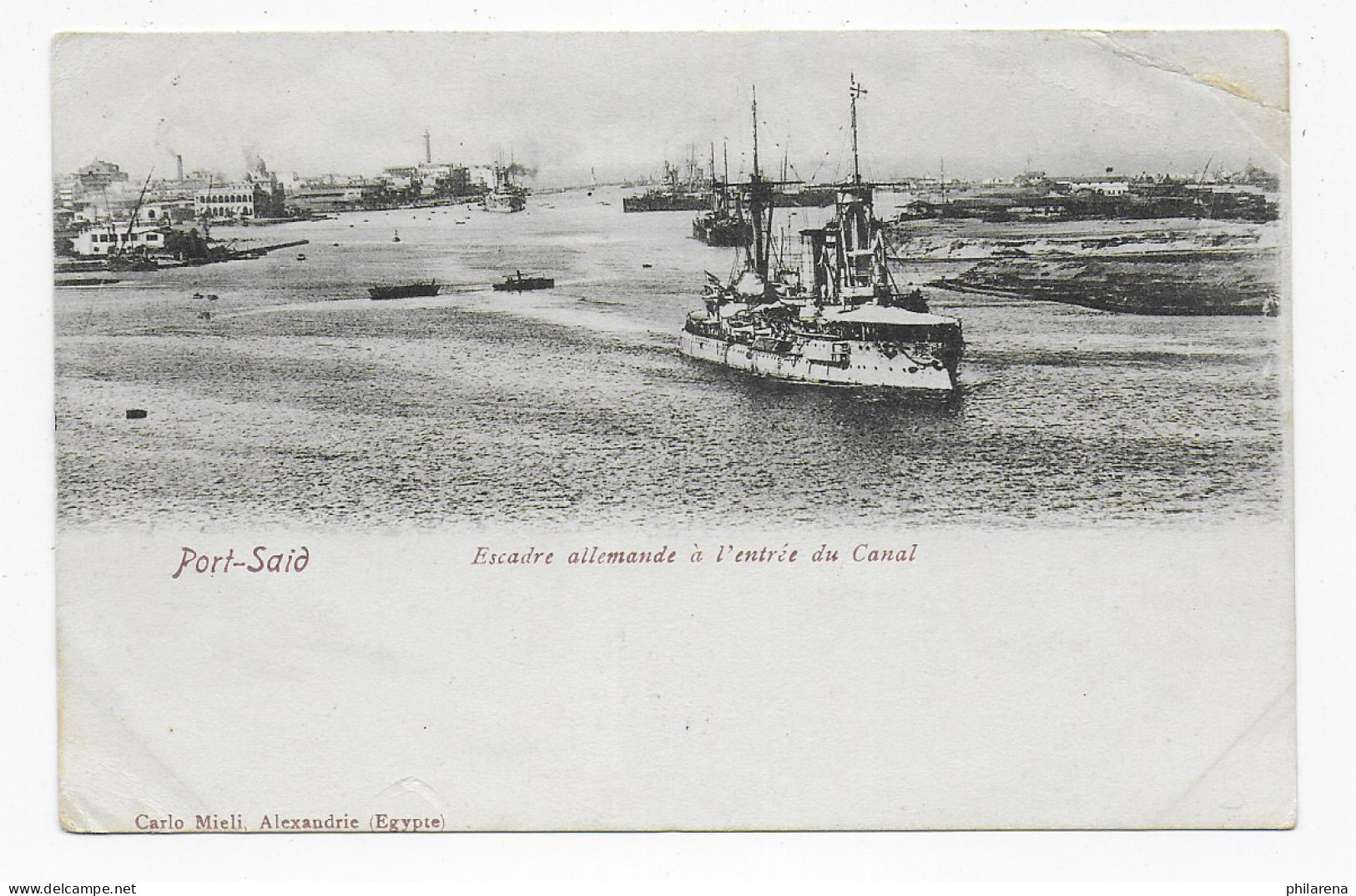 Picture Post Card Port-Said Mit Schiffen - Other & Unclassified