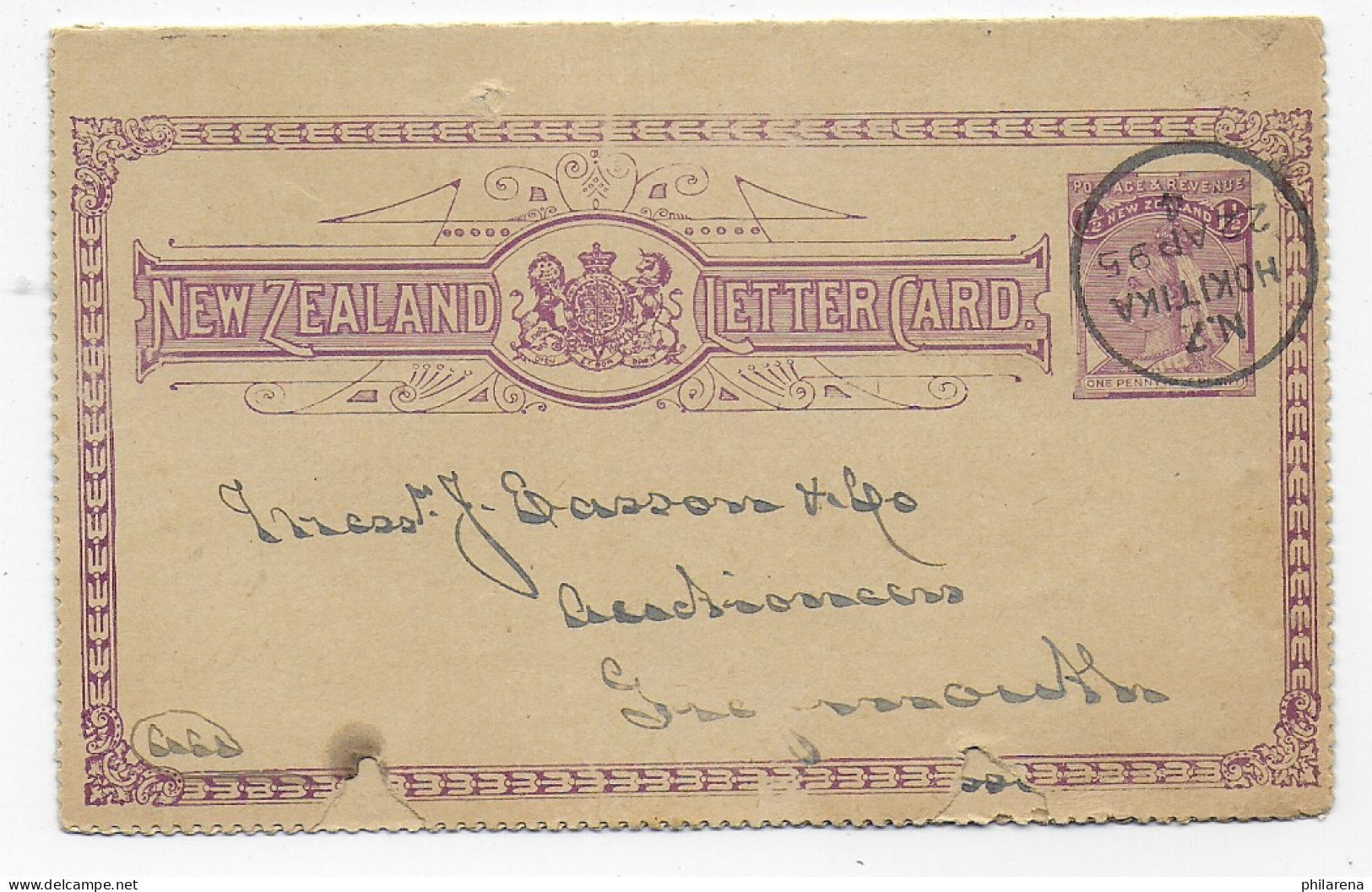 Post Card Hokitika 1895 - Sonstige & Ohne Zuordnung