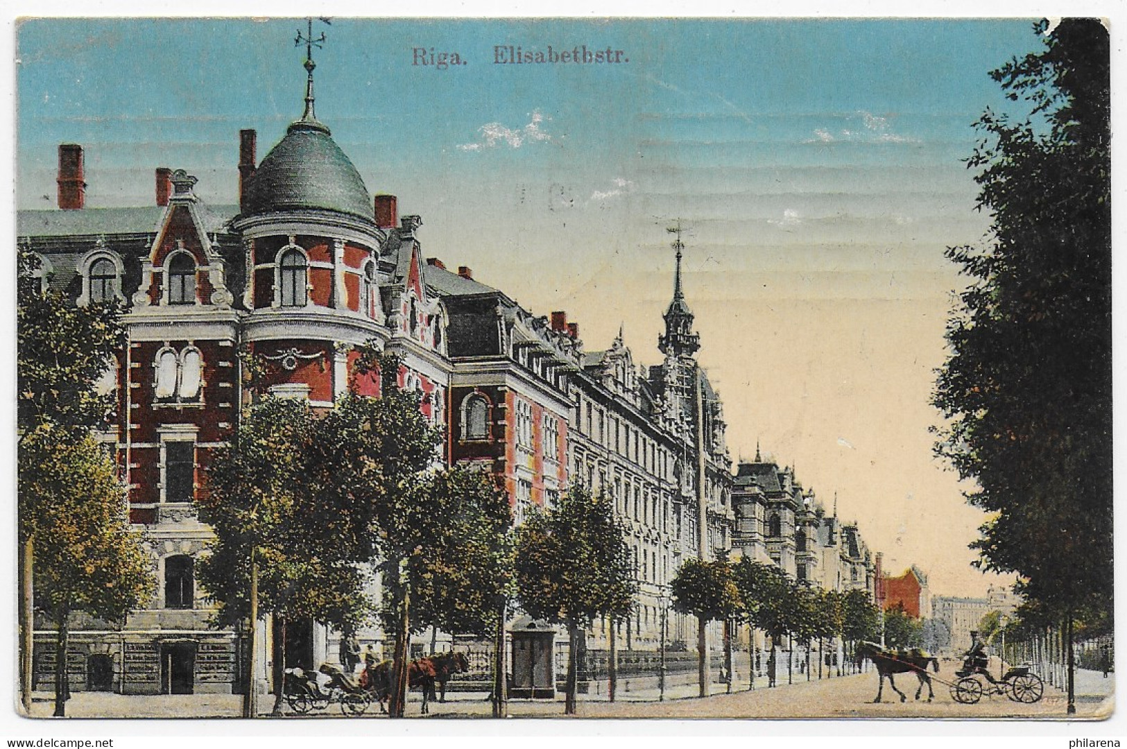 Ansichtskarte Riga, Commerzbank Nach Bad Tölz, 1910 - Letonia