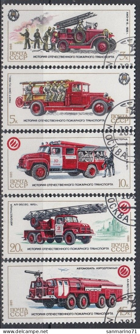 USSR 5559-5563,used,falc Hinged,firemen - Usados