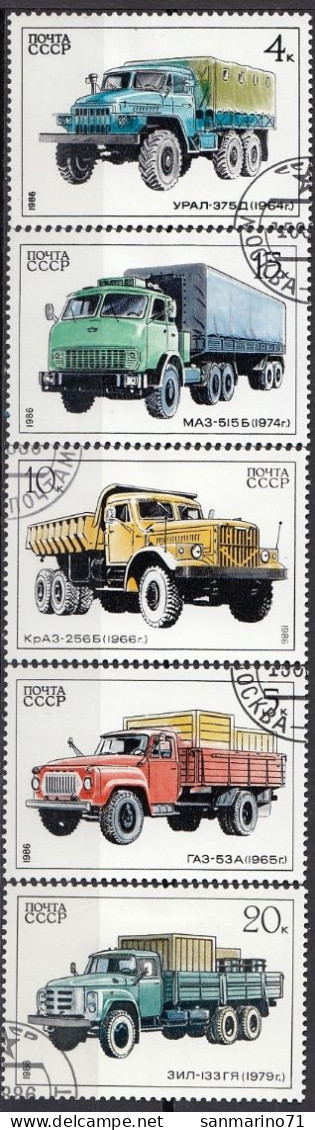 USSR 5630-5634,used,falc Hinged,trucks - Gebraucht