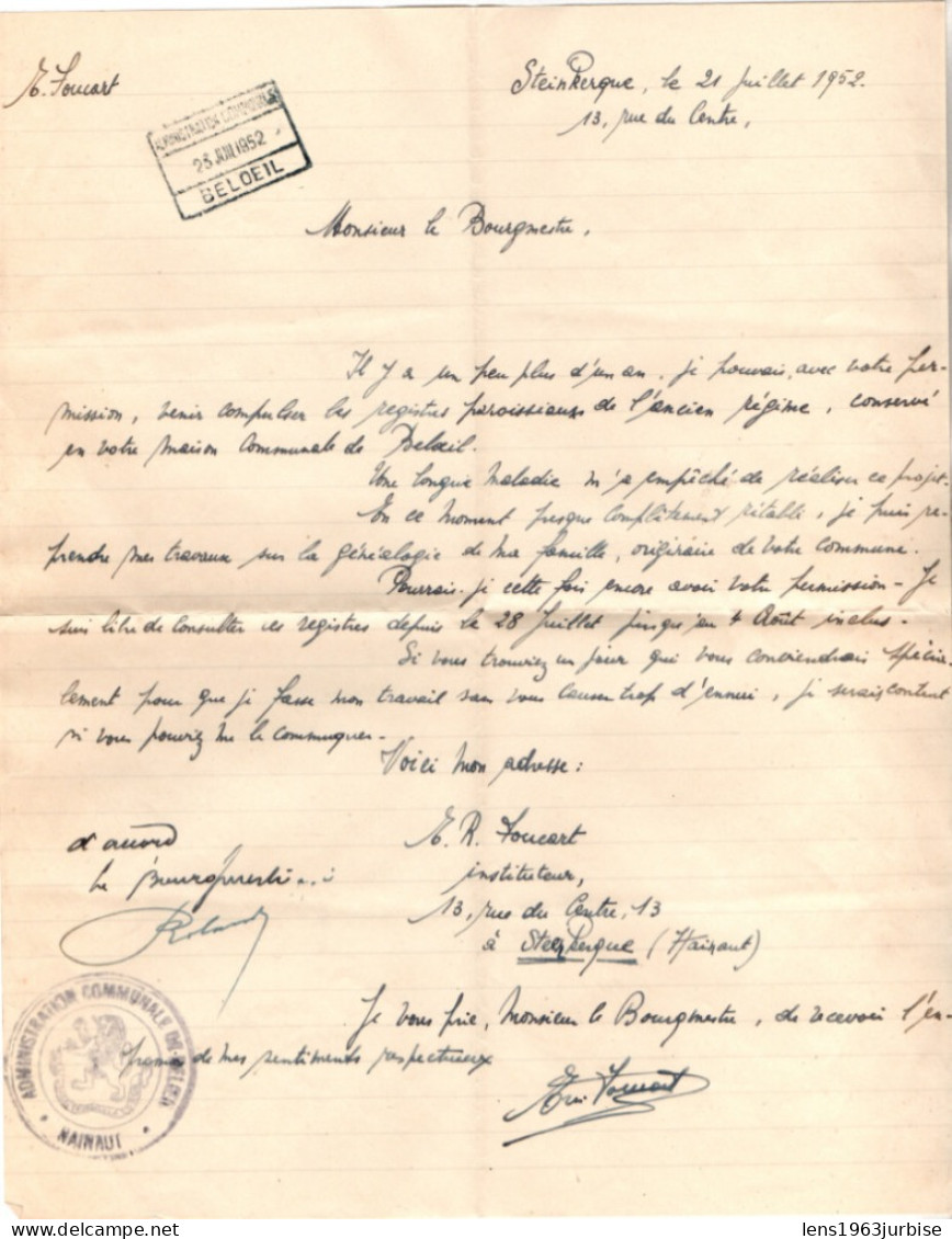 Beloeil , 1 Enveloppe + 1 Lettre - Unclassified