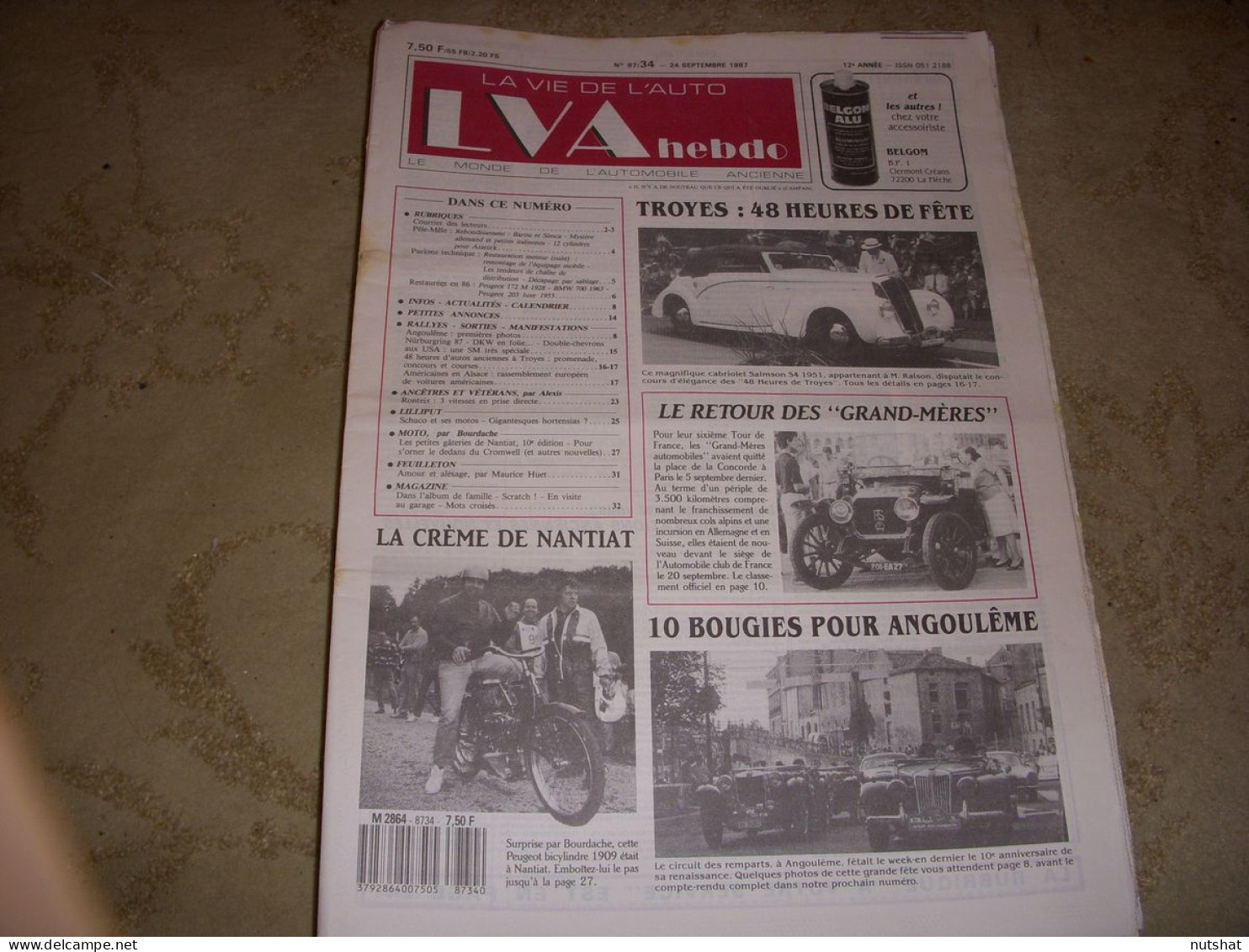 LVA VIE De L'AUTO 87/34 09.1987 RONTEIX MOTOS MINIATURES SCHUCO PEUGEOT 1909 - Auto/Moto