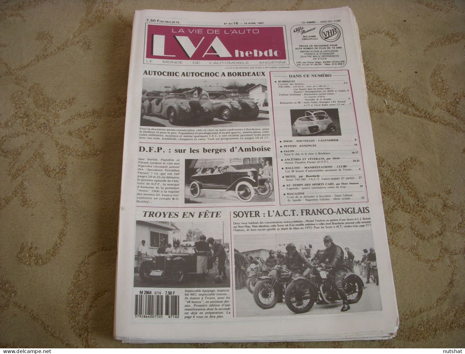LVA VIE De L'AUTO 87/16 04.1987 DORIOT FLANDRIN PARANT SOYER 350 AUTO CHIC CHOC - Auto/Moto
