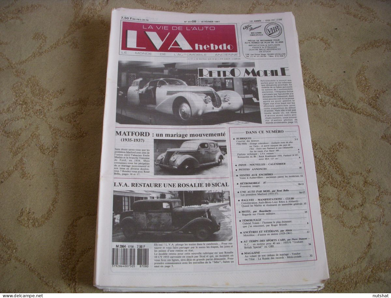 LVA VIE De L'AUTO 87/08 02.1987 MATFORD MATHIS FORD GRAHAM BRISTISH SPECIAL - Auto/Moto