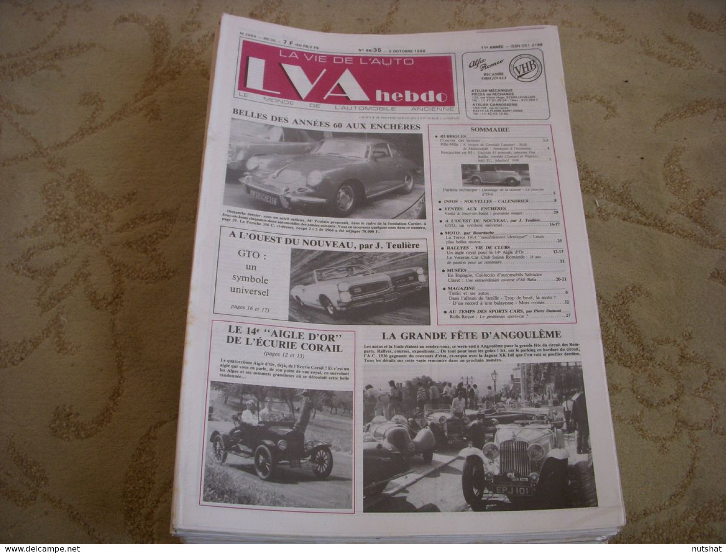 LVA VIE De L'AUTO 86/35 10.1986 TINTIN Et Ses AUTOS GTO GRAN TURISMO OMOLOGATO - Auto/Moto