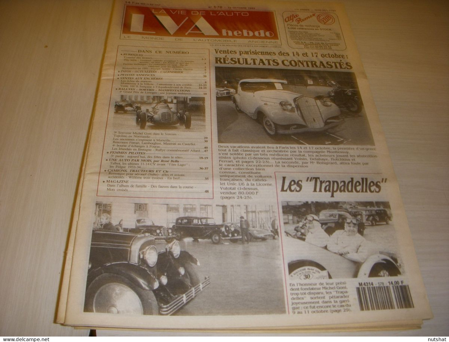 LVA VIE De L'AUTO 578 10.1992 TALBOT 11/14CV 1933-34 SOUVENIR M. GONI VERCORS - Auto/Moto