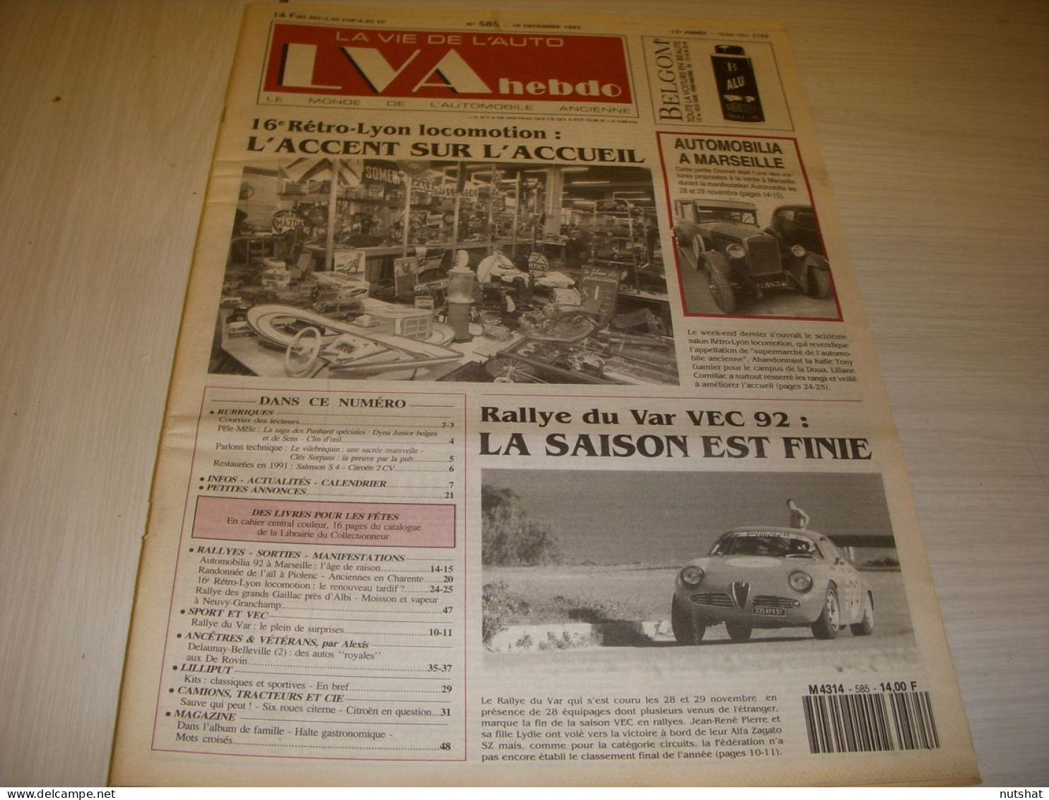 LVA VIE De L'AUTO 585 12.1992 DELAUNAY BELLEVILLE ROYALES Aux DE ROVIN PANHARD - Auto/Moto