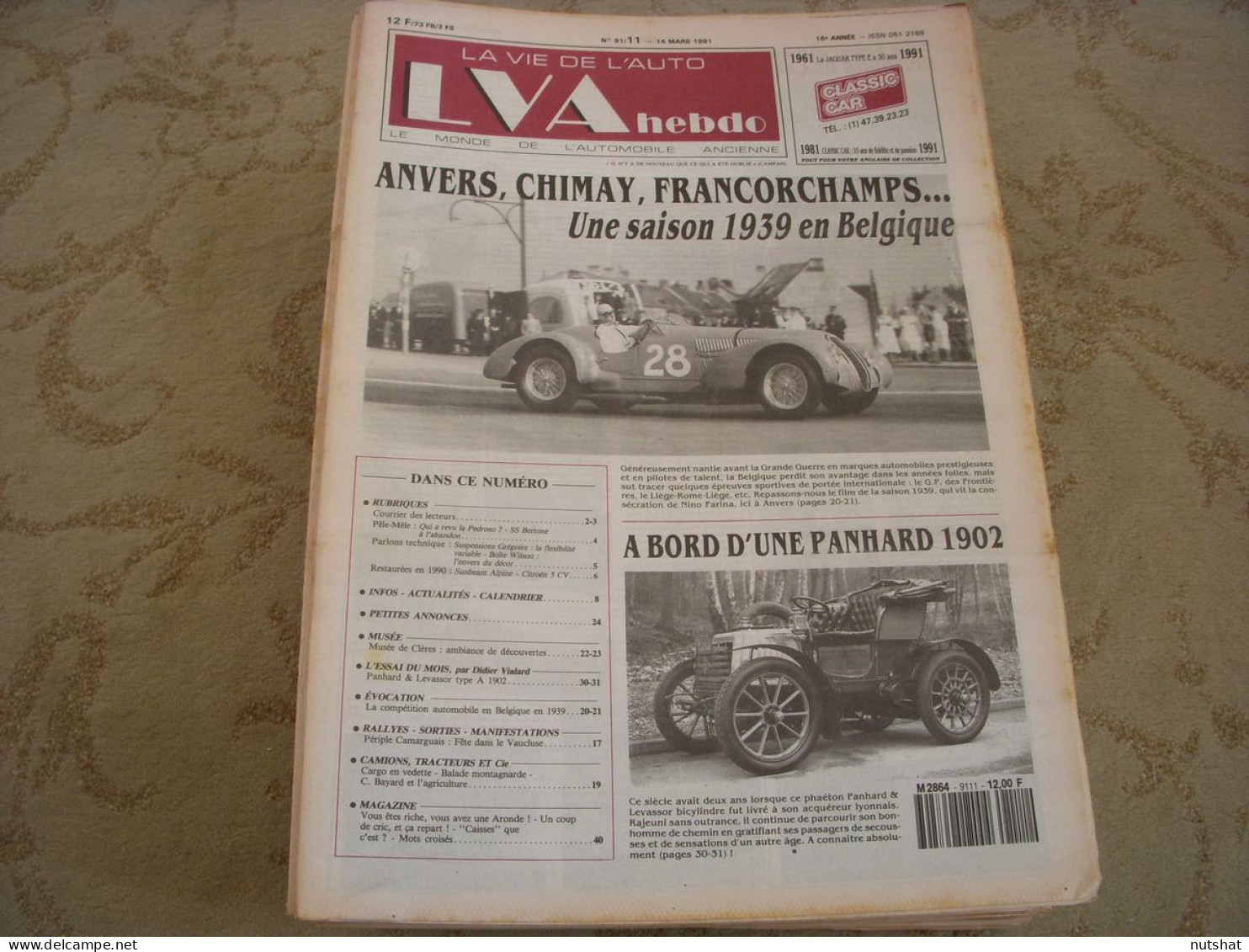 LVA VIE De L'AUTO 91/11 03.1991 PANHARD LEVASSOR TYPE A 1902 COURSE BELGIQUE 39 - Auto/Motor