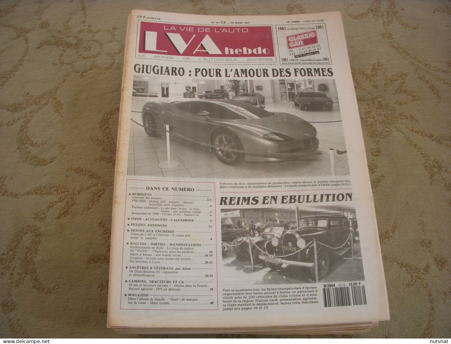 LVA VIE De L'AUTO 91/13 03.1991 De DION BOUTON CAMIONS TRACTEURS DURIEZ GIUGIARO - Auto/Moto